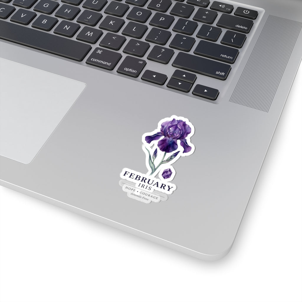February Iris Sticker | Birth Flower, Botanical Birthday Sticker