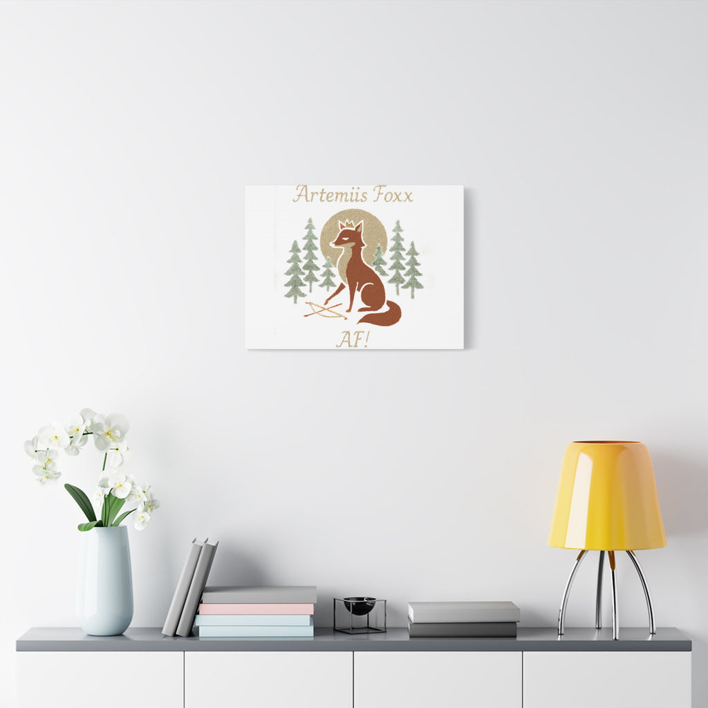 Artemiis Foxx crown fox illustration Matte Canvas