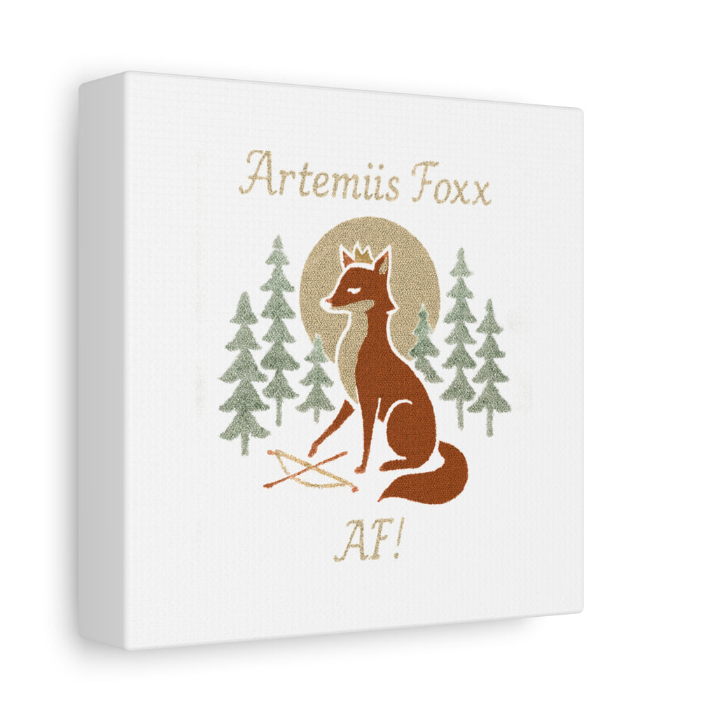 Artemiis Foxx crown fox illustration Matte Canvas