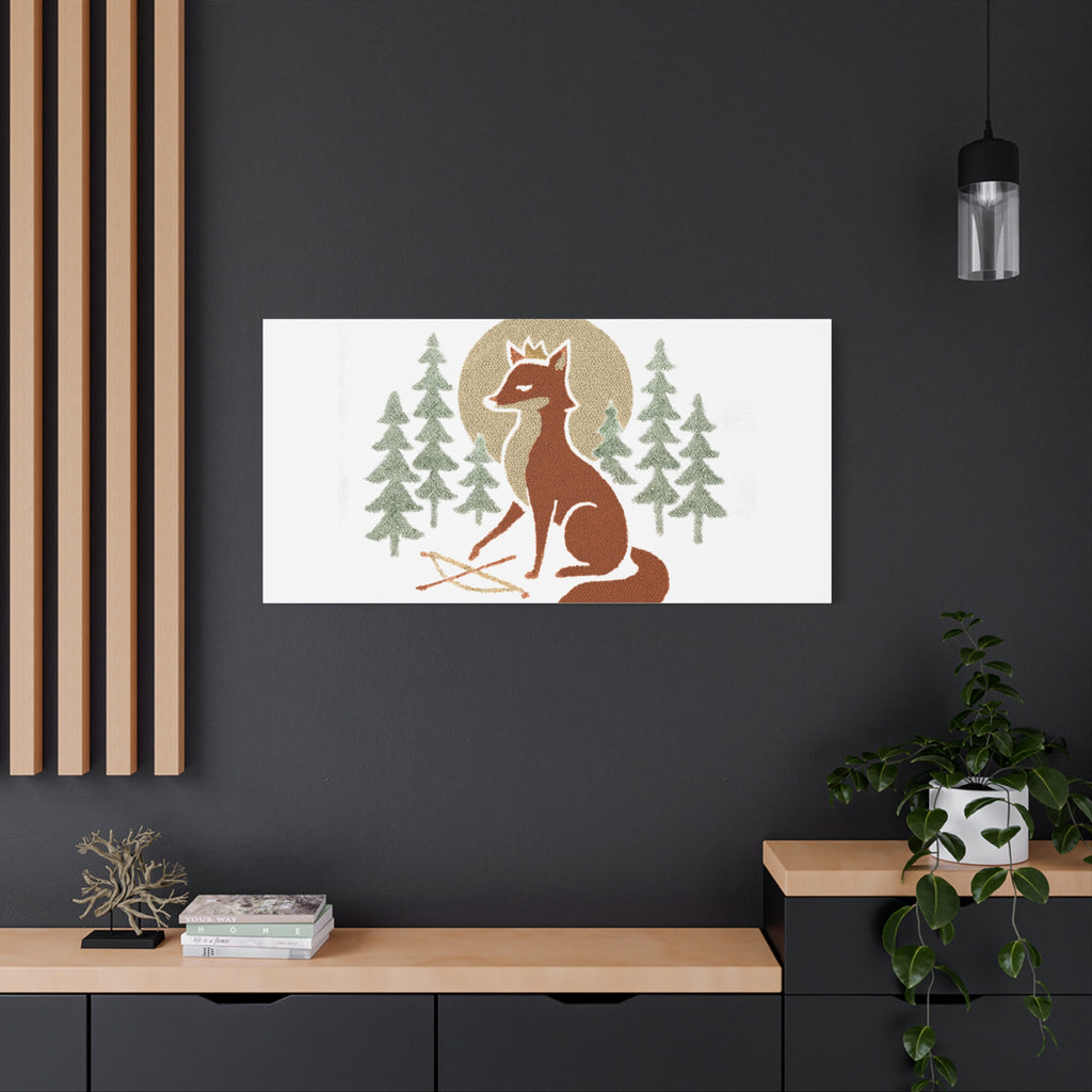 Artemiis Foxx crown fox illustration Matte Canvas