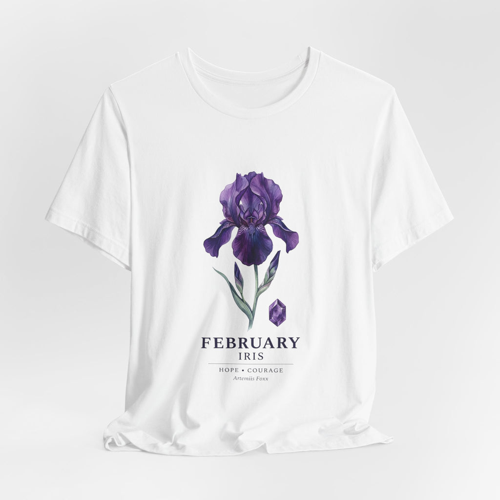 February Iris Tee | Birth Flower Botanical Shirt, Birth Month Floral