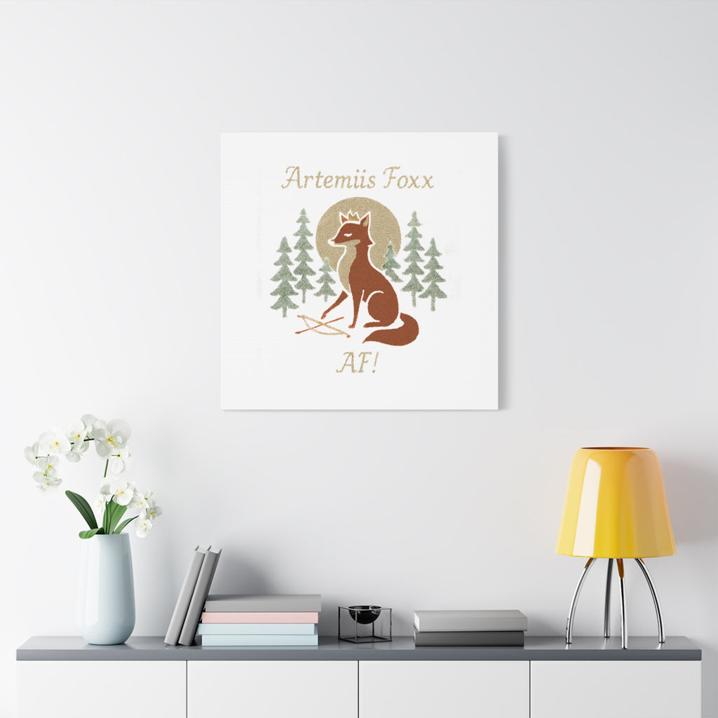 Artemiis Foxx crown fox illustration Matte Canvas