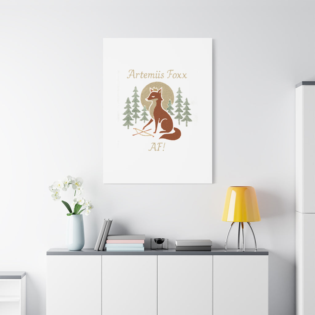 Artemiis Foxx crown fox illustration Matte Canvas