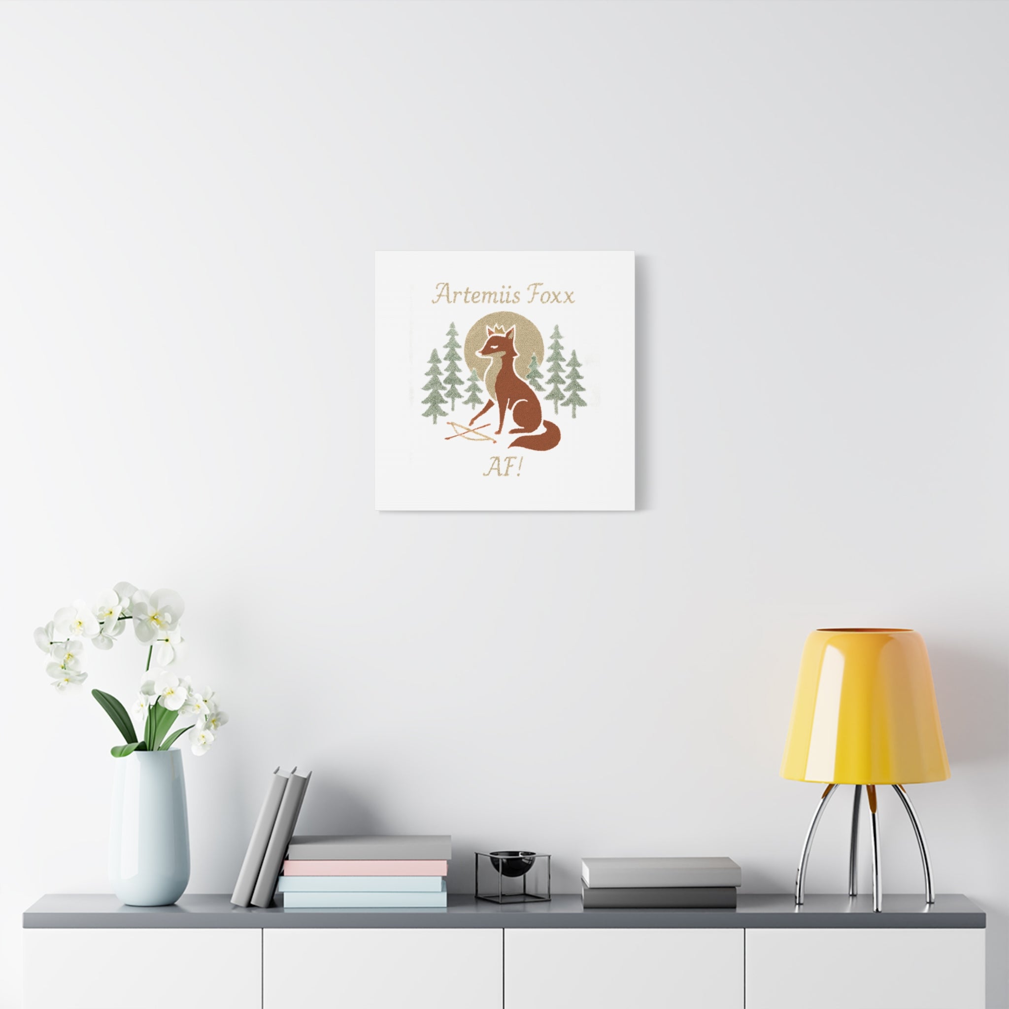 Artemiis Foxx crown fox illustration Matte Canvas