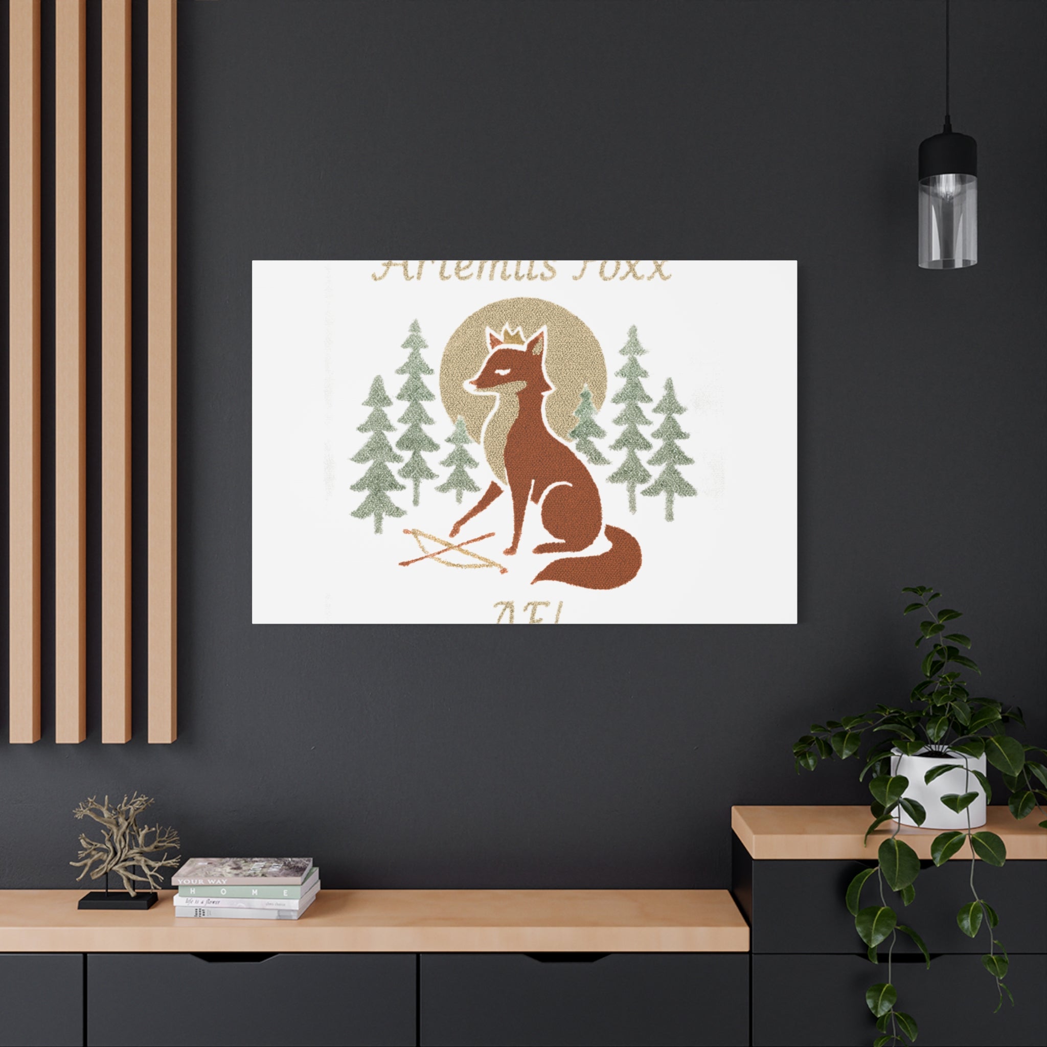 Artemiis Foxx crown fox illustration Matte Canvas
