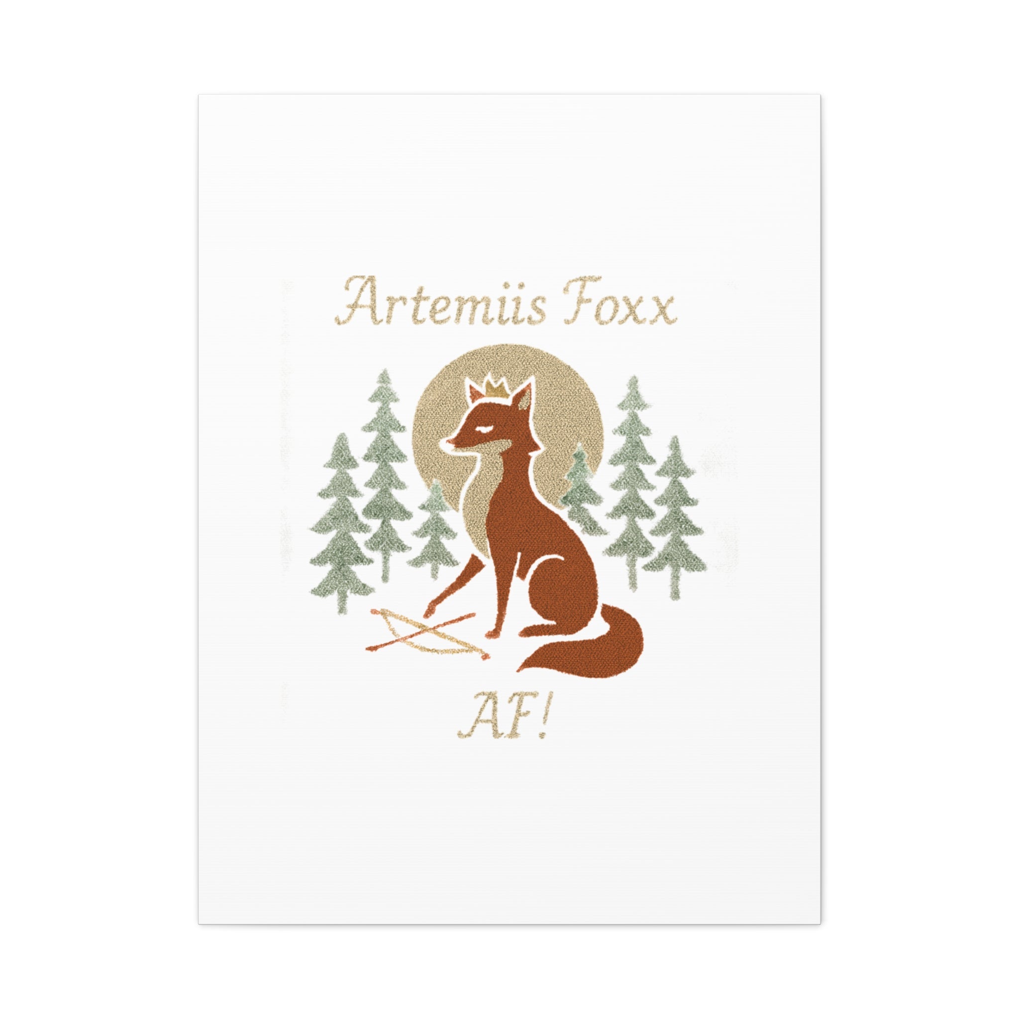 Artemiis Foxx crown fox illustration Matte Canvas