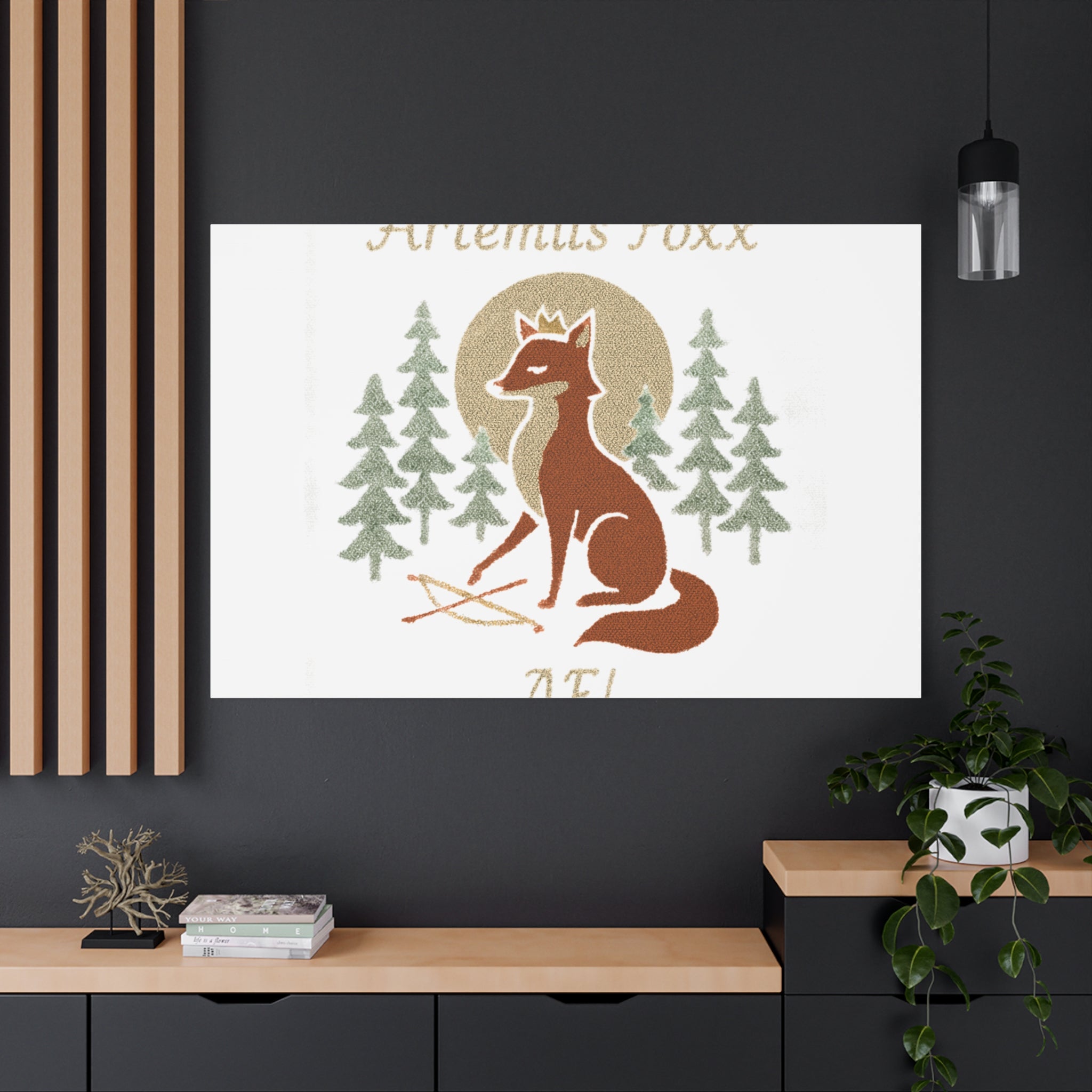 Artemiis Foxx crown fox illustration Matte Canvas