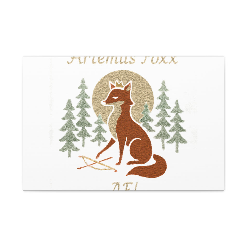 Artemiis Foxx crown fox illustration Matte Canvas