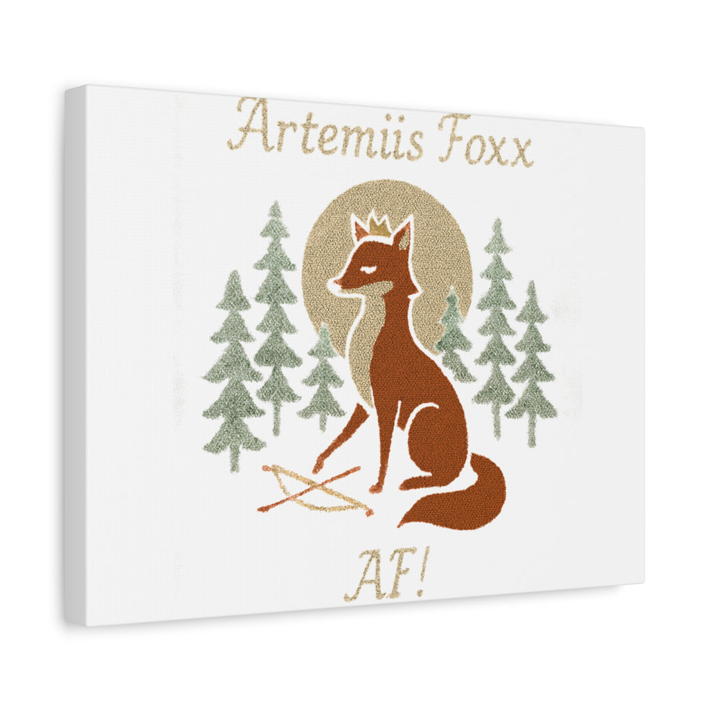 Artemiis Foxx crown fox illustration Matte Canvas
