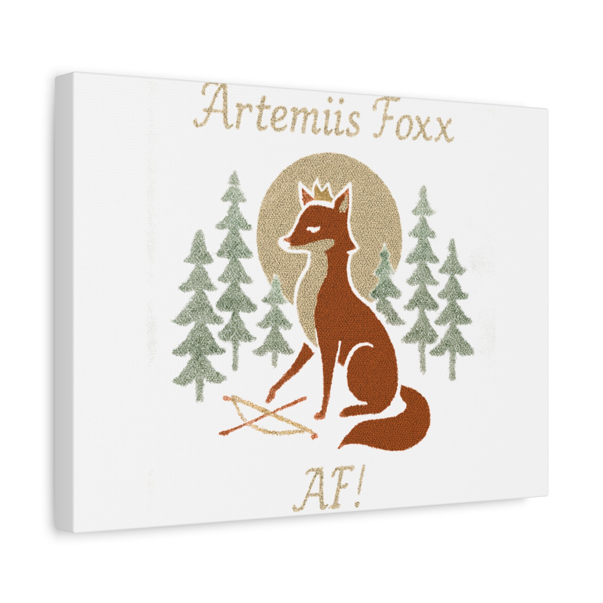 Artemiis Foxx crown fox illustration Matte Canvas