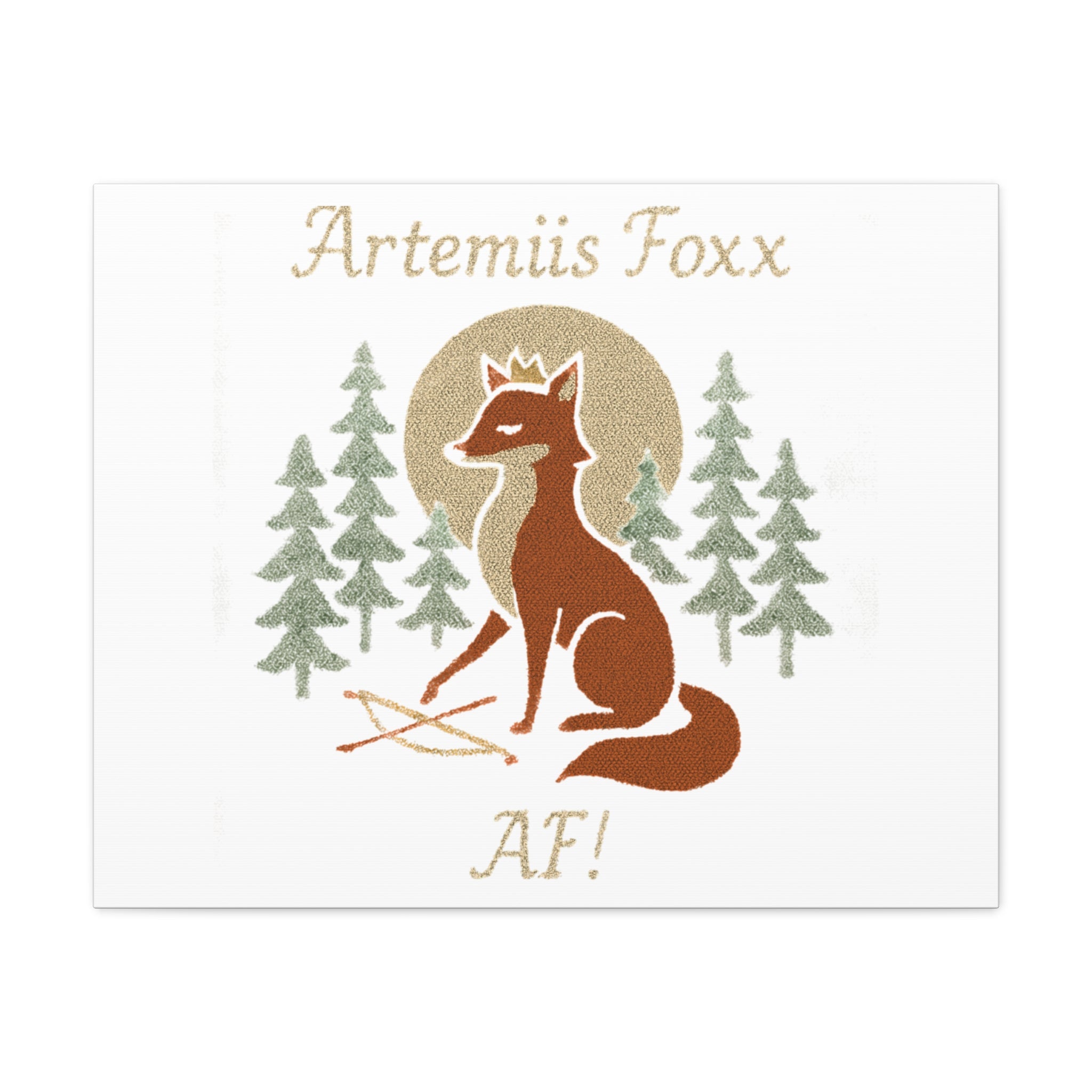 Artemiis Foxx crown fox illustration Matte Canvas