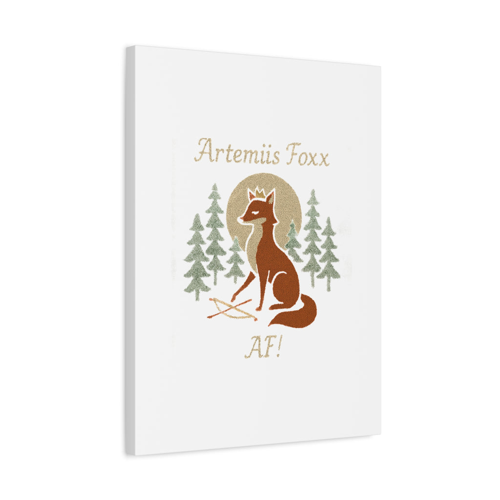 Artemiis Foxx crown fox illustration Matte Canvas