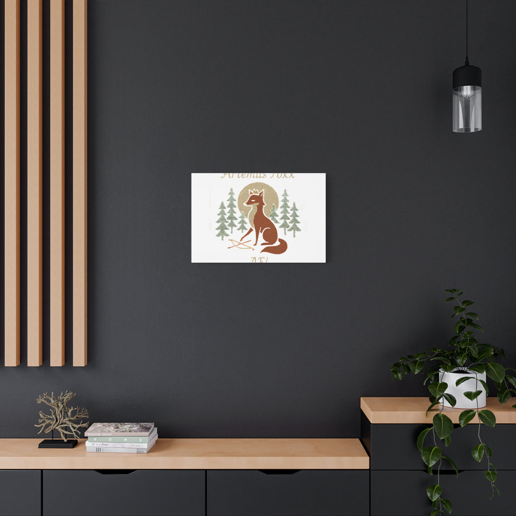 Artemiis Foxx crown fox illustration Matte Canvas
