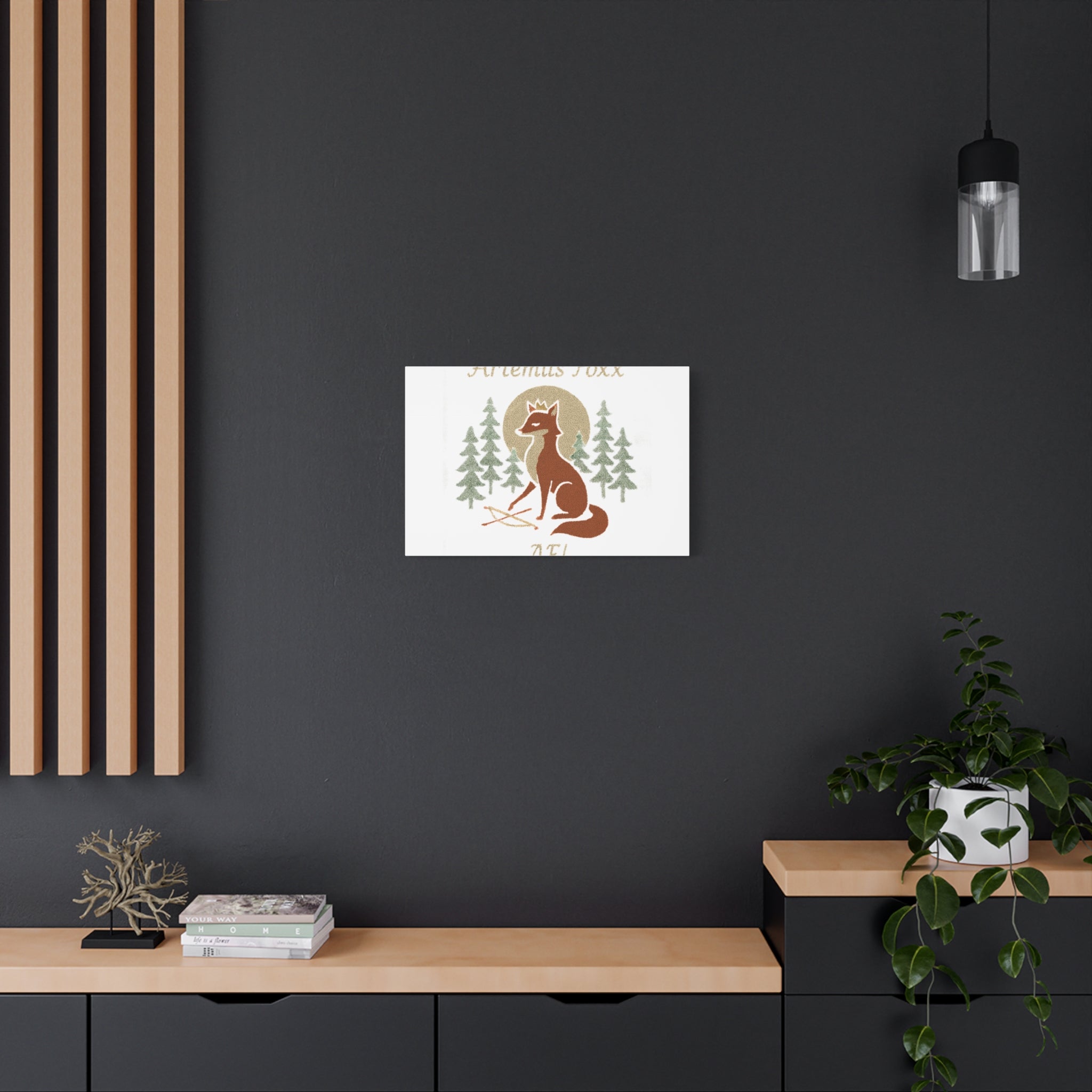 Artemiis Foxx crown fox illustration Matte Canvas