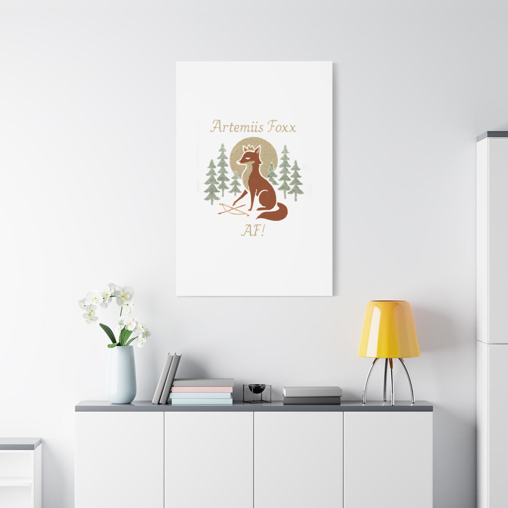 Artemiis Foxx crown fox illustration Matte Canvas