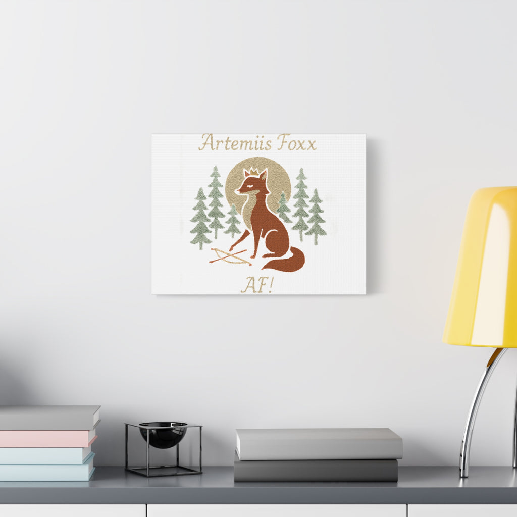 Artemiis Foxx crown fox illustration Matte Canvas