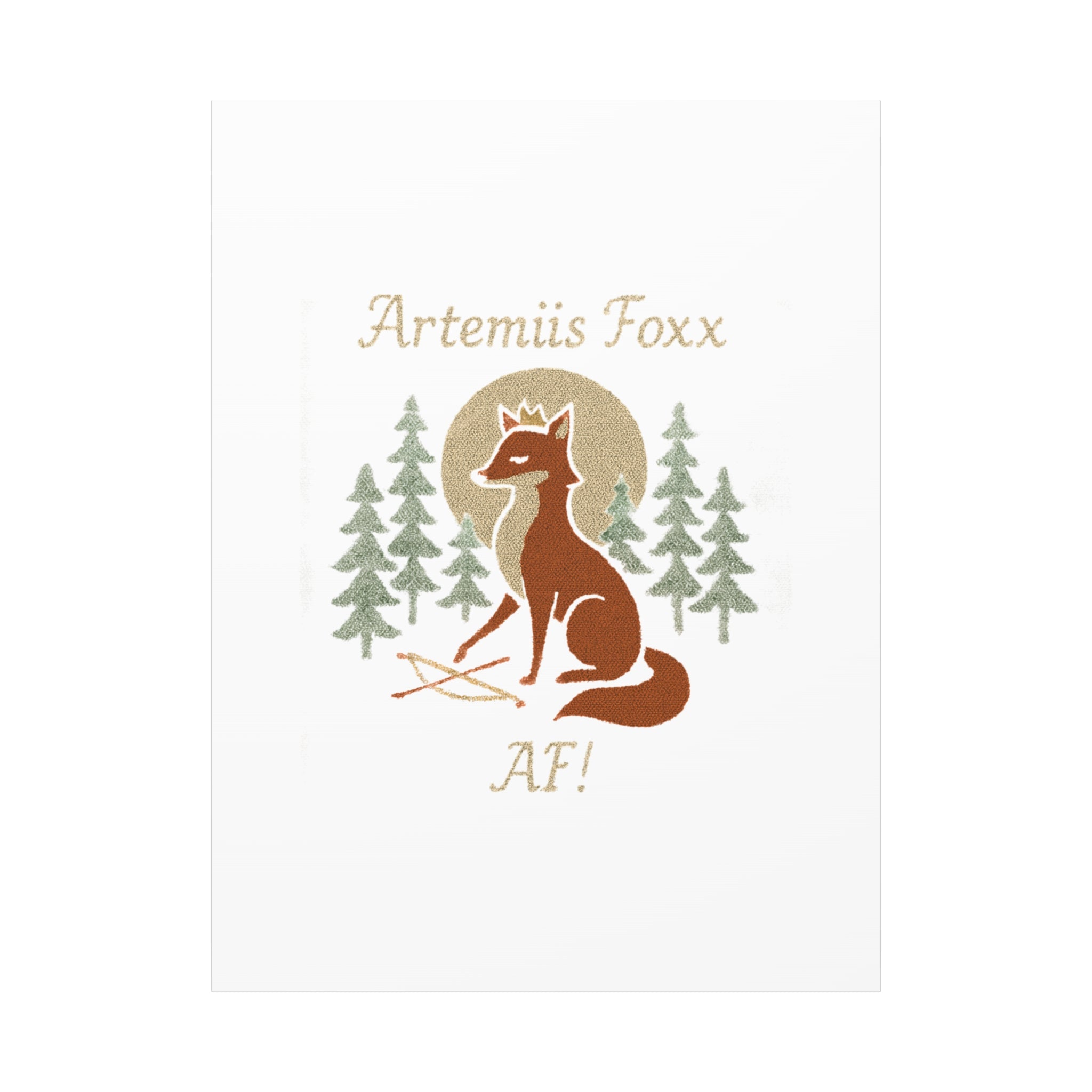Artemiis Foxx crown fox illustration Matte Canvas