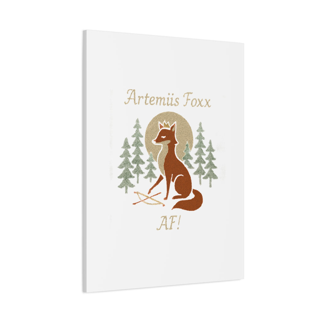 Artemiis Foxx crown fox illustration Matte Canvas