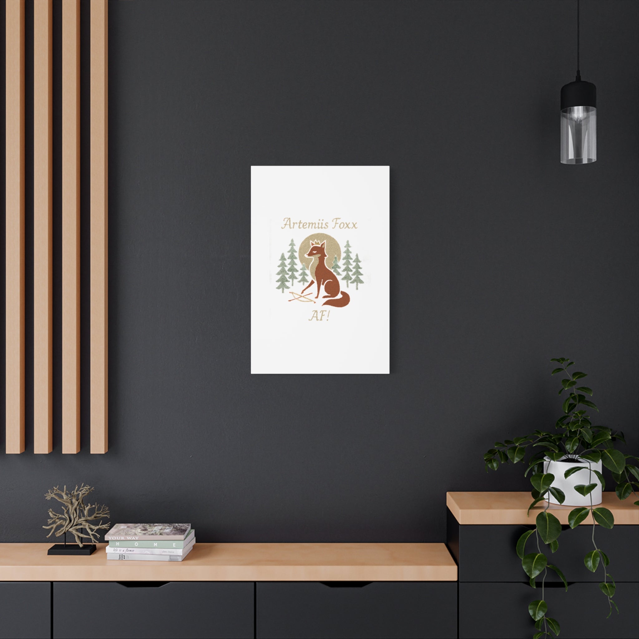 Artemiis Foxx crown fox illustration Matte Canvas
