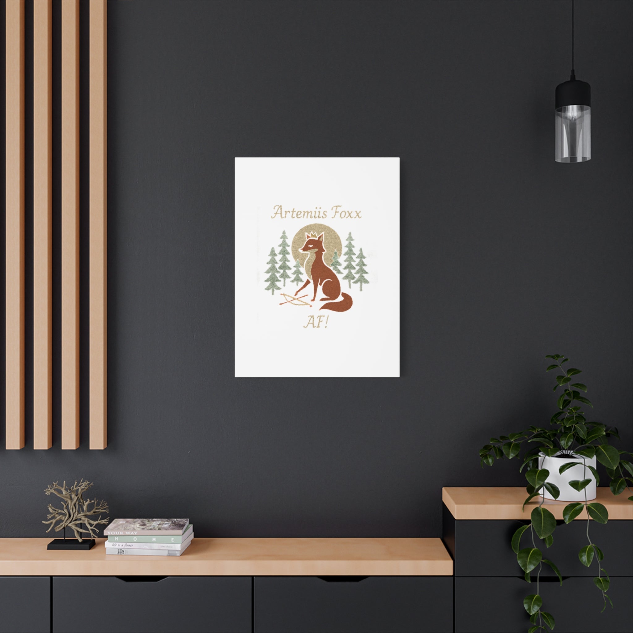 Artemiis Foxx crown fox illustration Matte Canvas