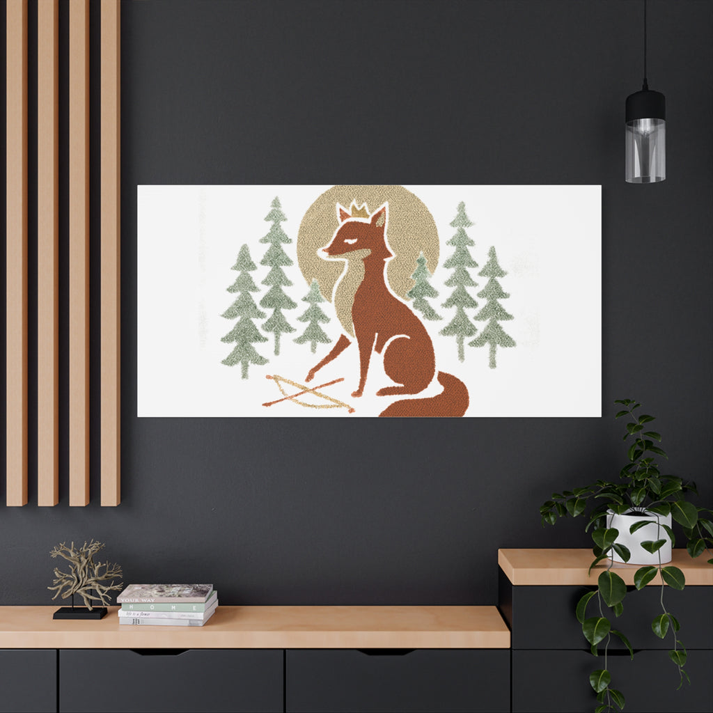 Artemiis Foxx crown fox illustration Matte Canvas