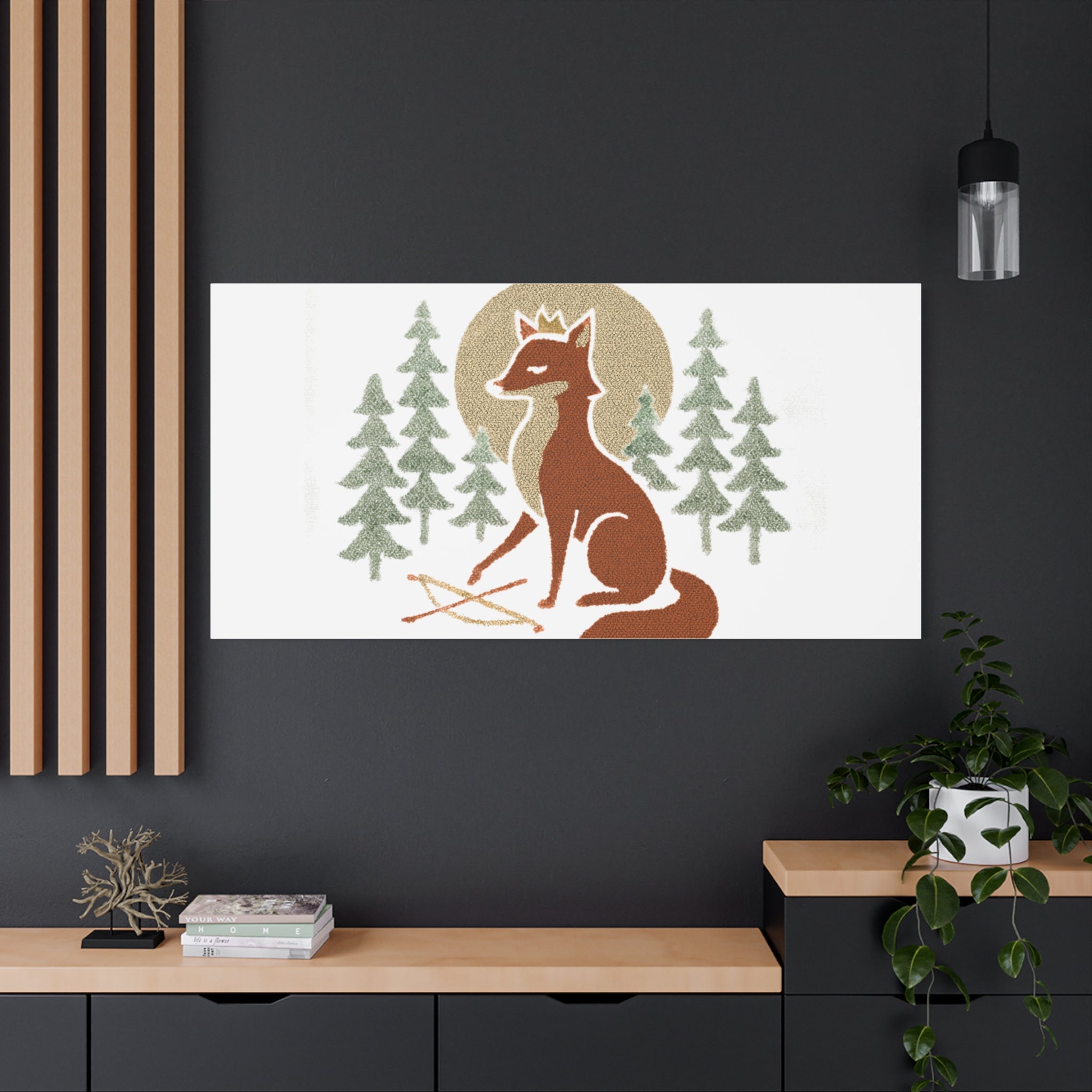 Artemiis Foxx crown fox illustration Matte Canvas