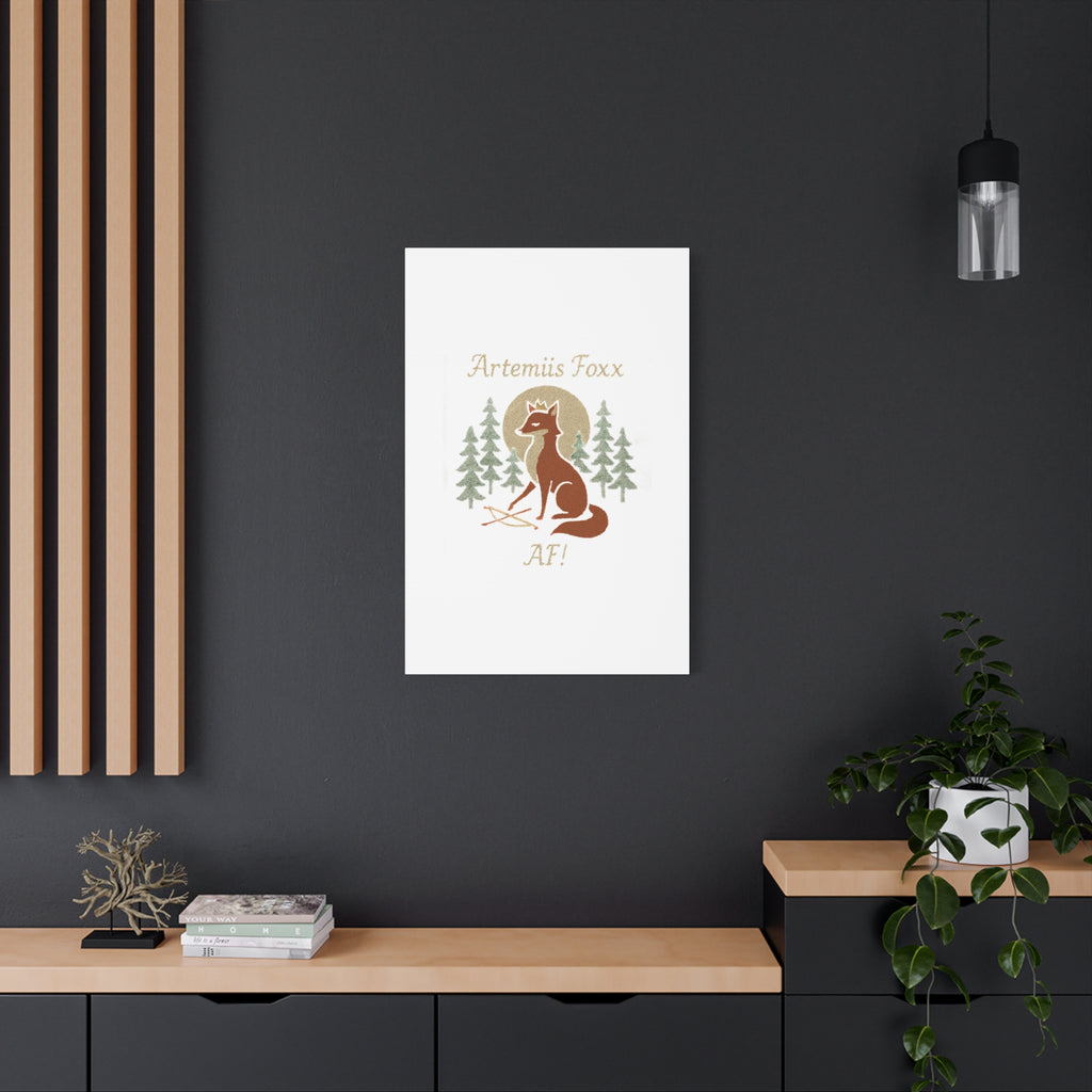 Artemiis Foxx crown fox illustration Matte Canvas