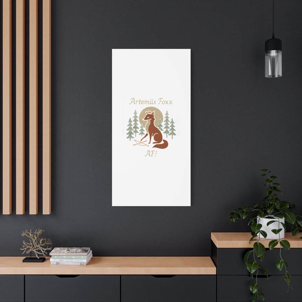 Artemiis Foxx crown fox illustration Matte Canvas