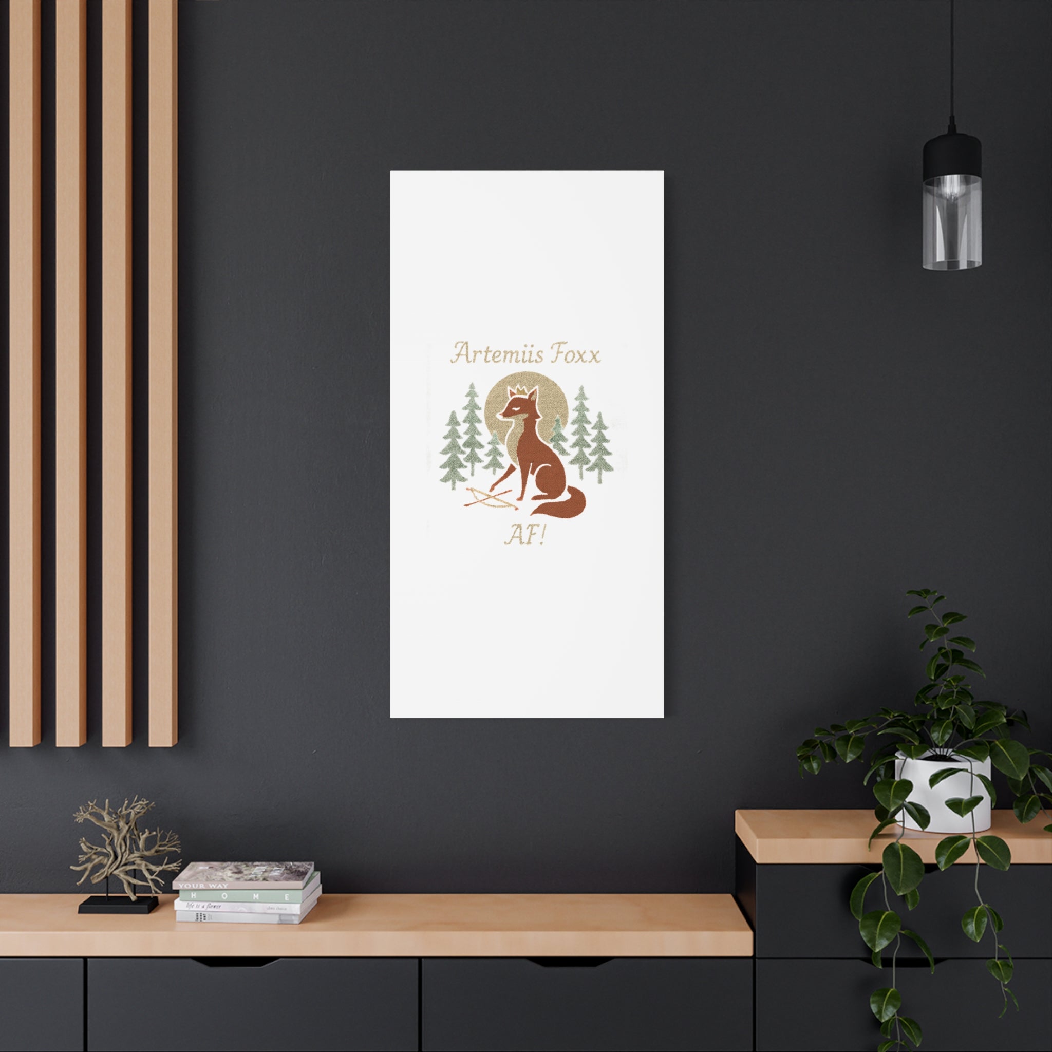 Artemiis Foxx crown fox illustration Matte Canvas