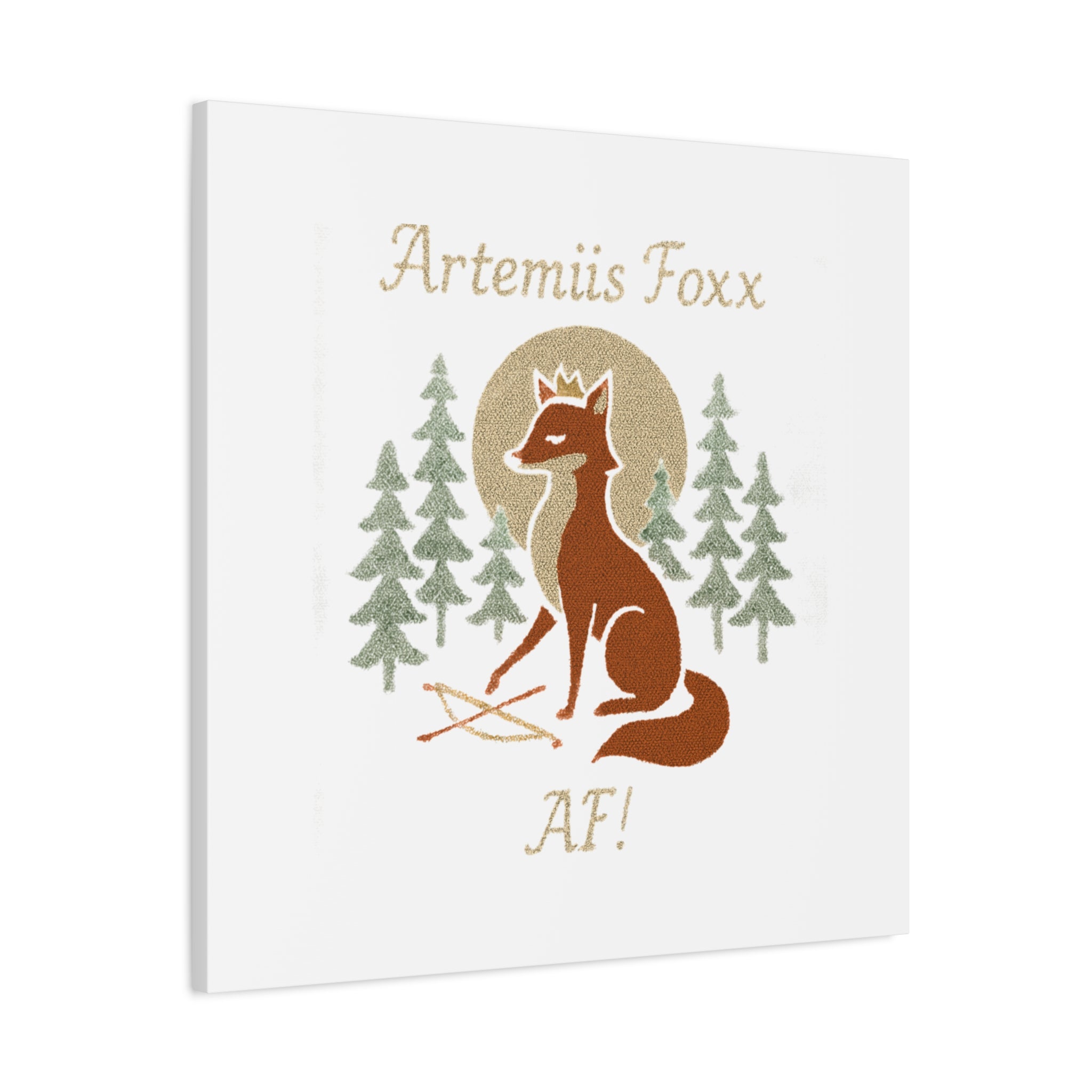 Artemiis Foxx crown fox illustration Matte Canvas