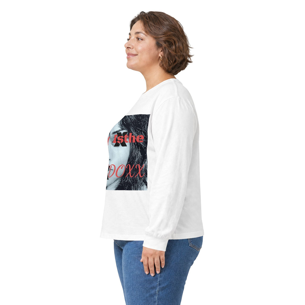 Long Sleeve Tee — Gothic Photo "Holy Is the Paradox" Graphic