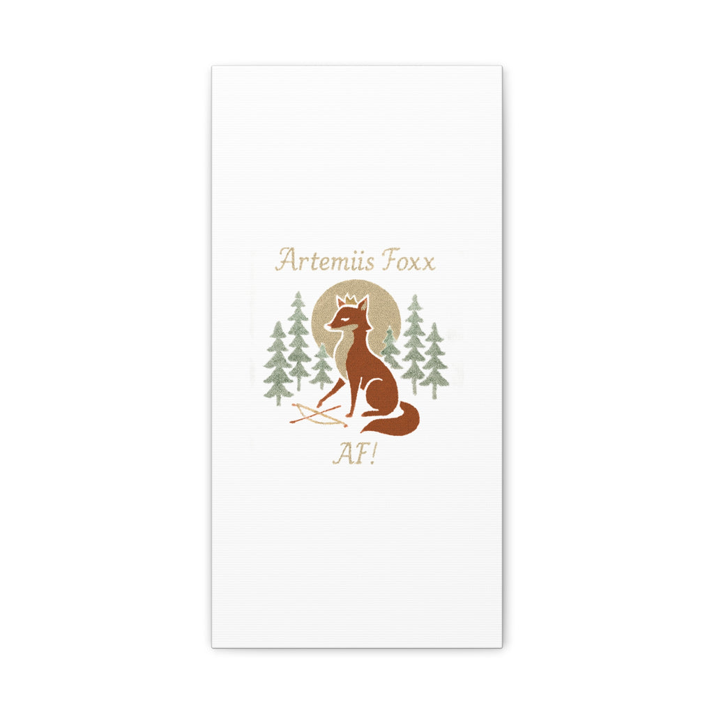 Artemiis Foxx crown fox illustration Matte Canvas