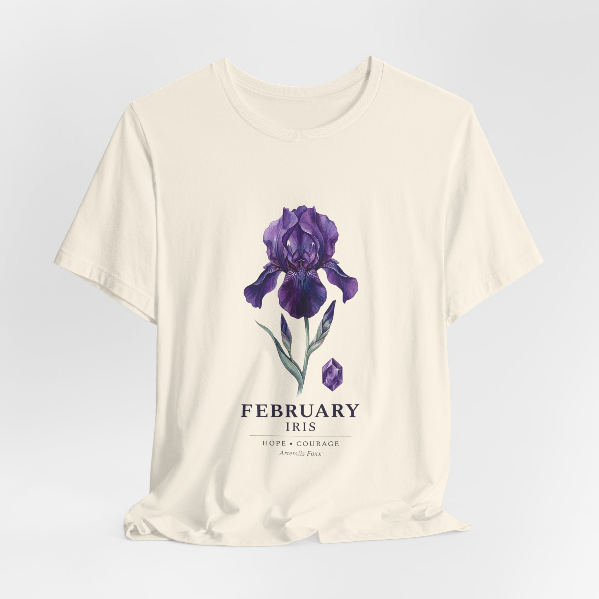 February Iris Tee | Birth Flower Botanical Shirt, Birth Month Floral