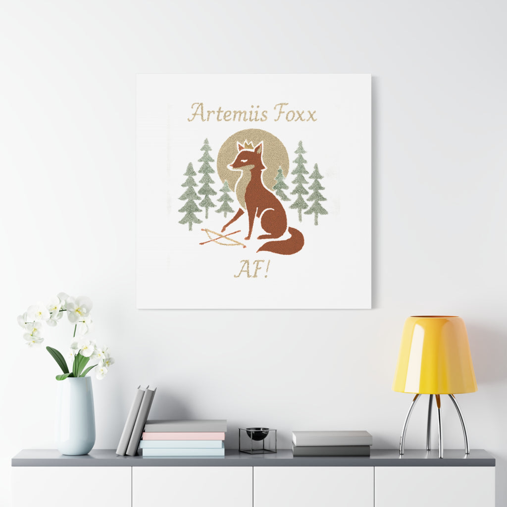 Artemiis Foxx crown fox illustration Matte Canvas