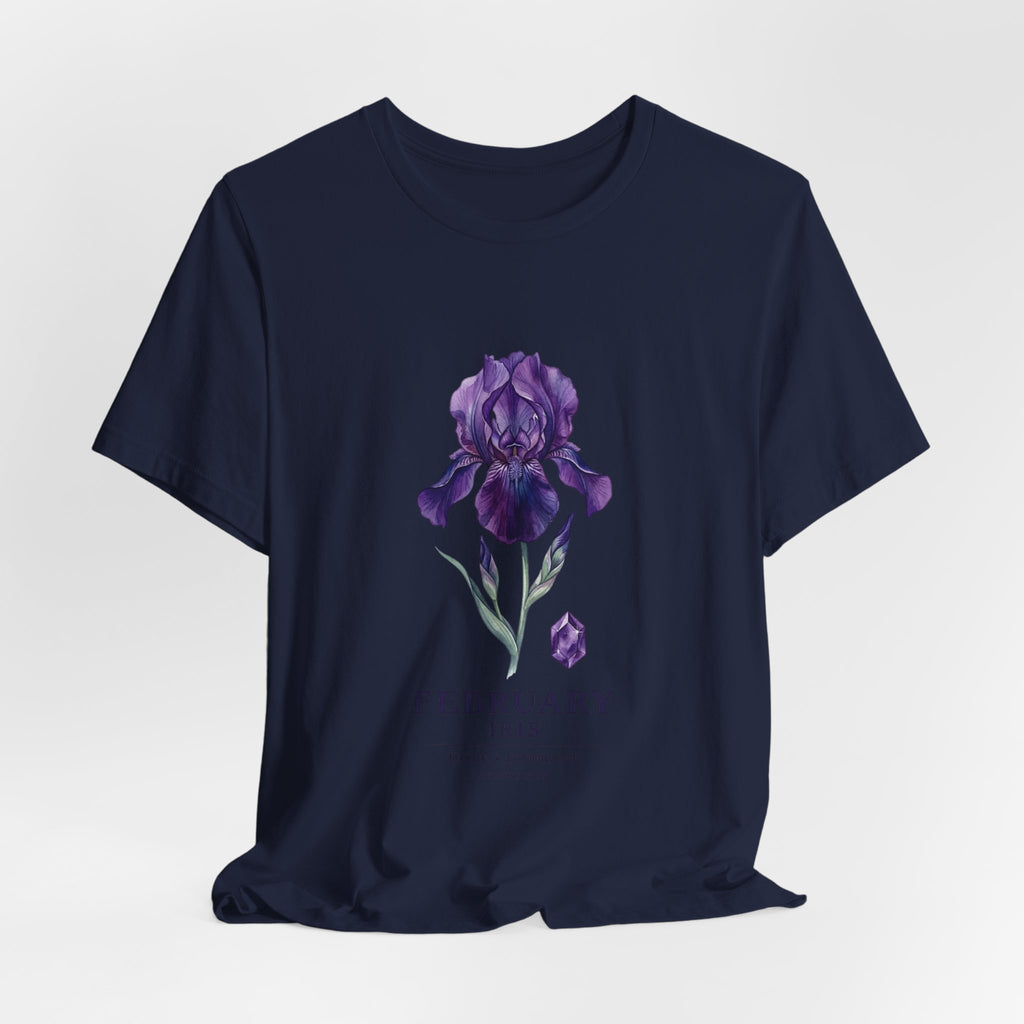 February Iris Tee | Birth Flower Botanical Shirt, Birth Month Floral