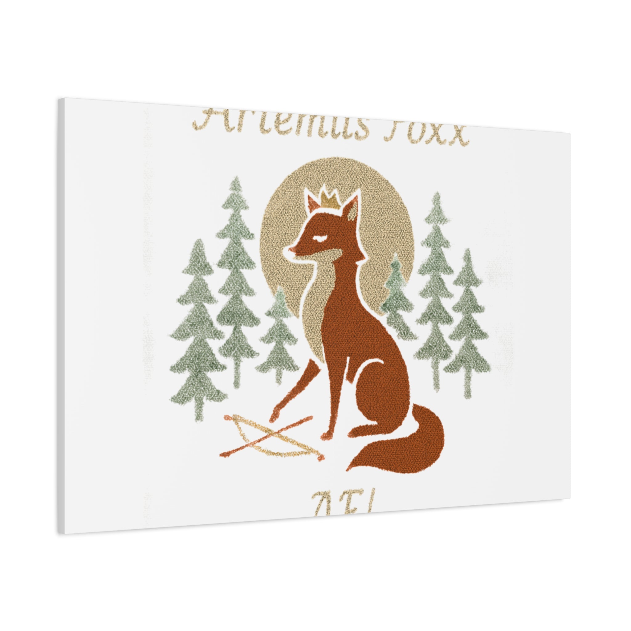 Artemiis Foxx crown fox illustration Matte Canvas