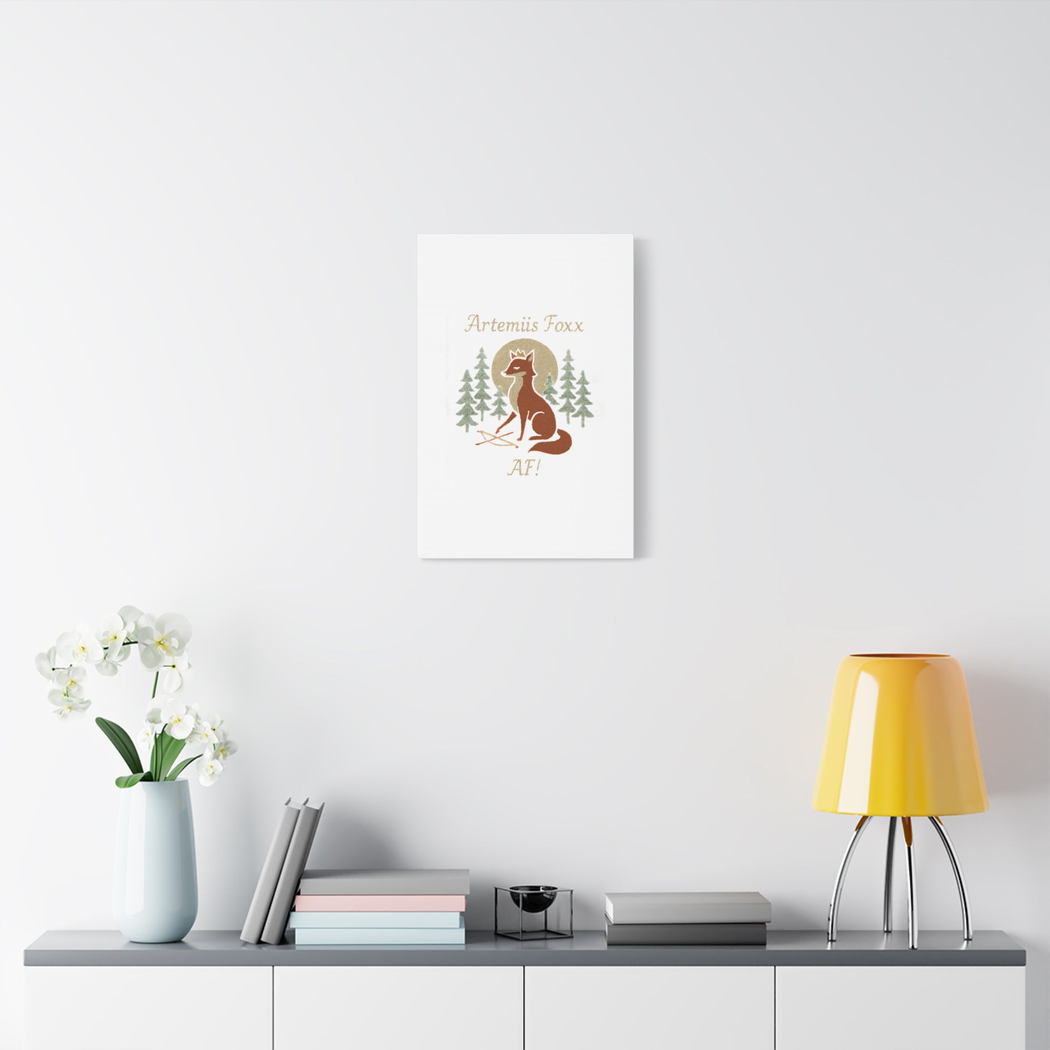 Artemiis Foxx crown fox illustration Matte Canvas