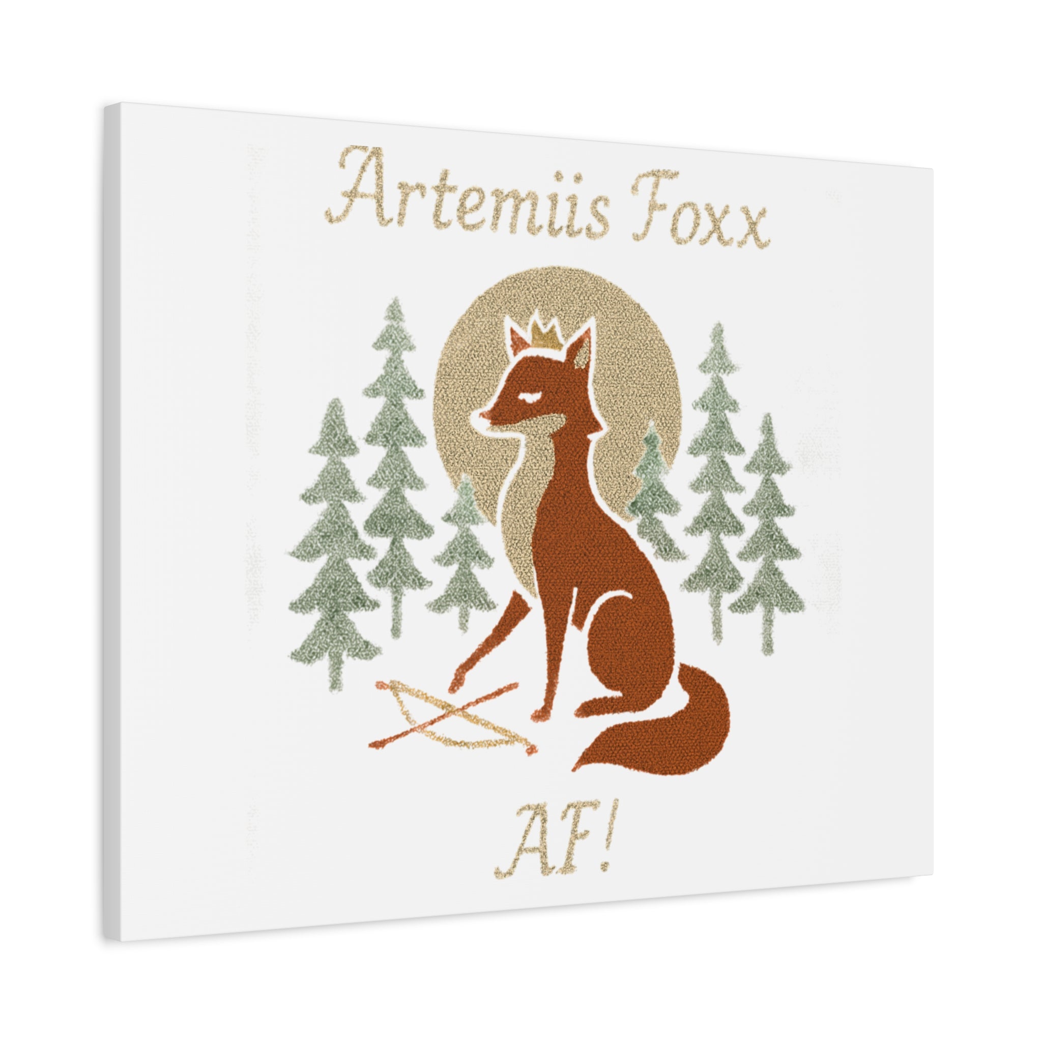 Artemiis Foxx crown fox illustration Matte Canvas