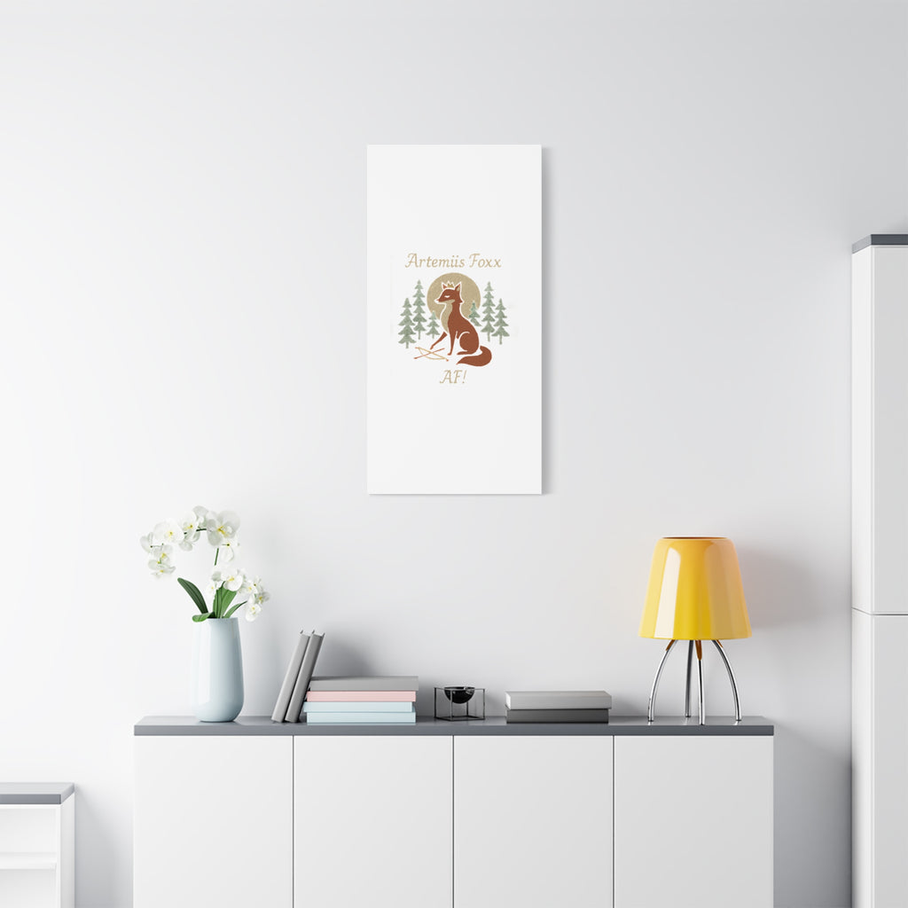 Artemiis Foxx crown fox illustration Matte Canvas