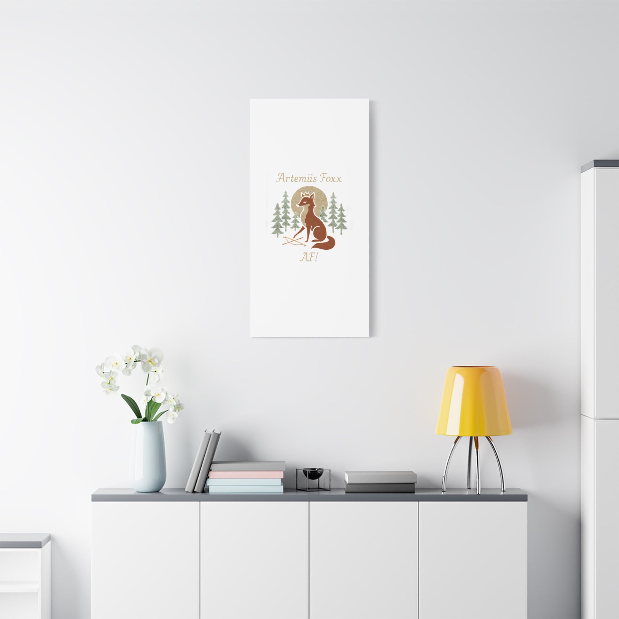 Artemiis Foxx crown fox illustration Matte Canvas