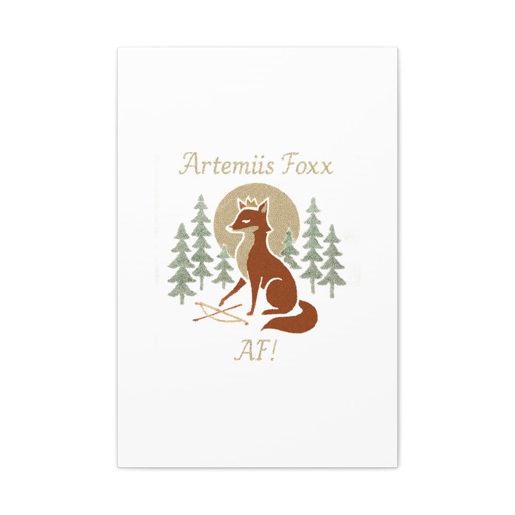 Artemiis Foxx crown fox illustration Matte Canvas