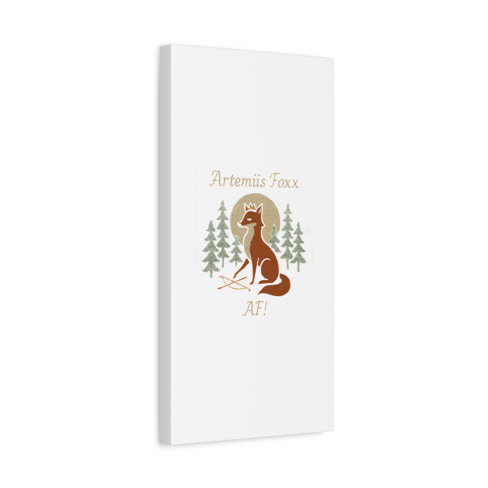 Artemiis Foxx crown fox illustration Matte Canvas