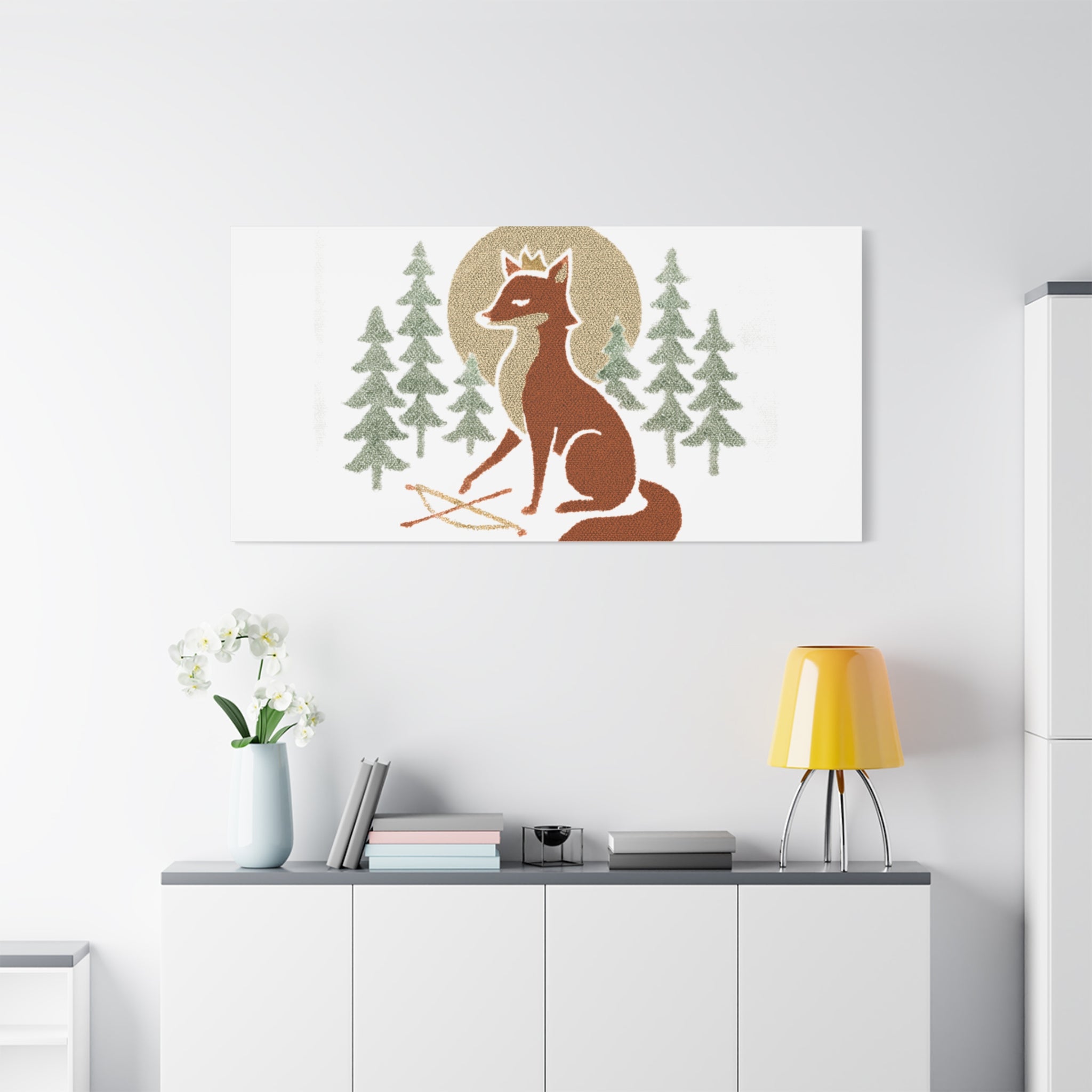 Artemiis Foxx crown fox illustration Matte Canvas