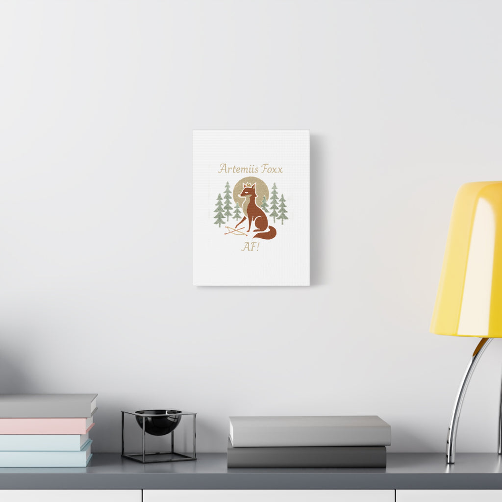 Artemiis Foxx crown fox illustration Matte Canvas