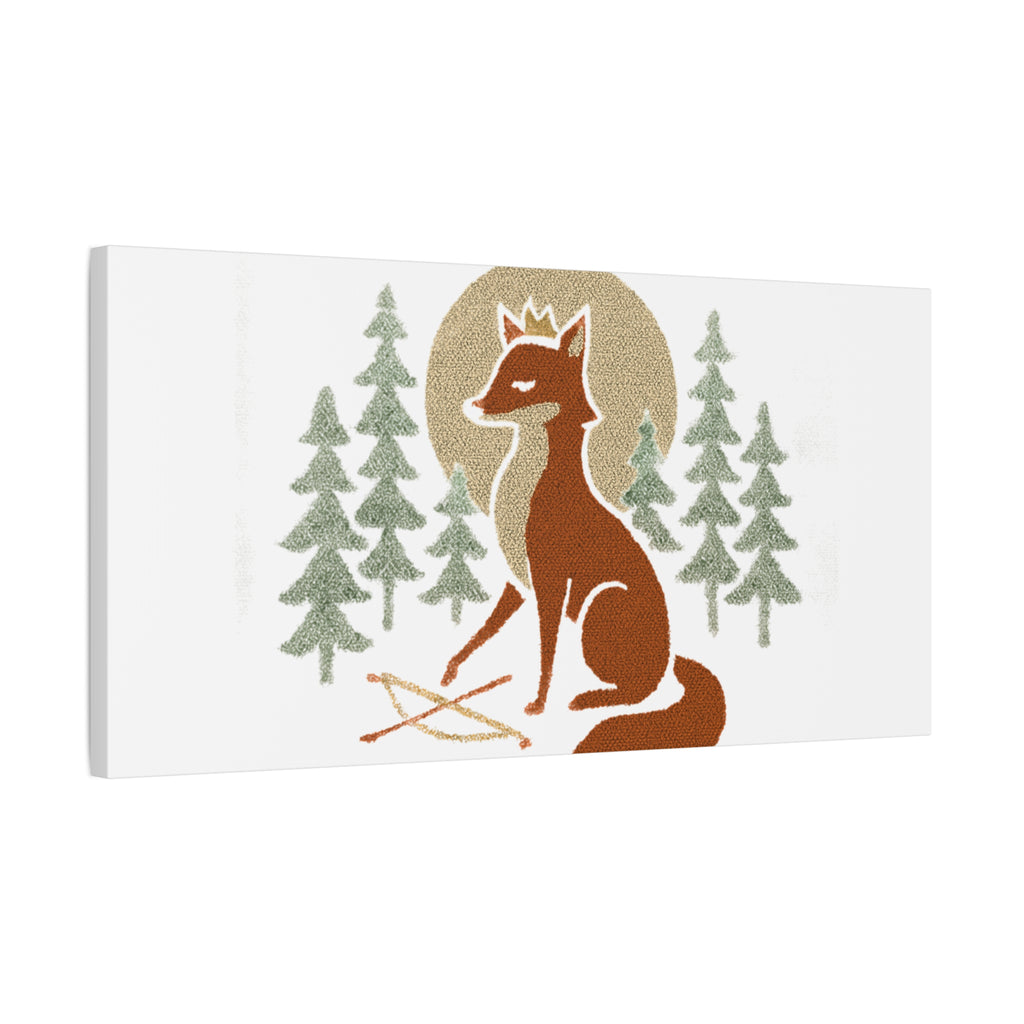 Artemiis Foxx crown fox illustration Matte Canvas