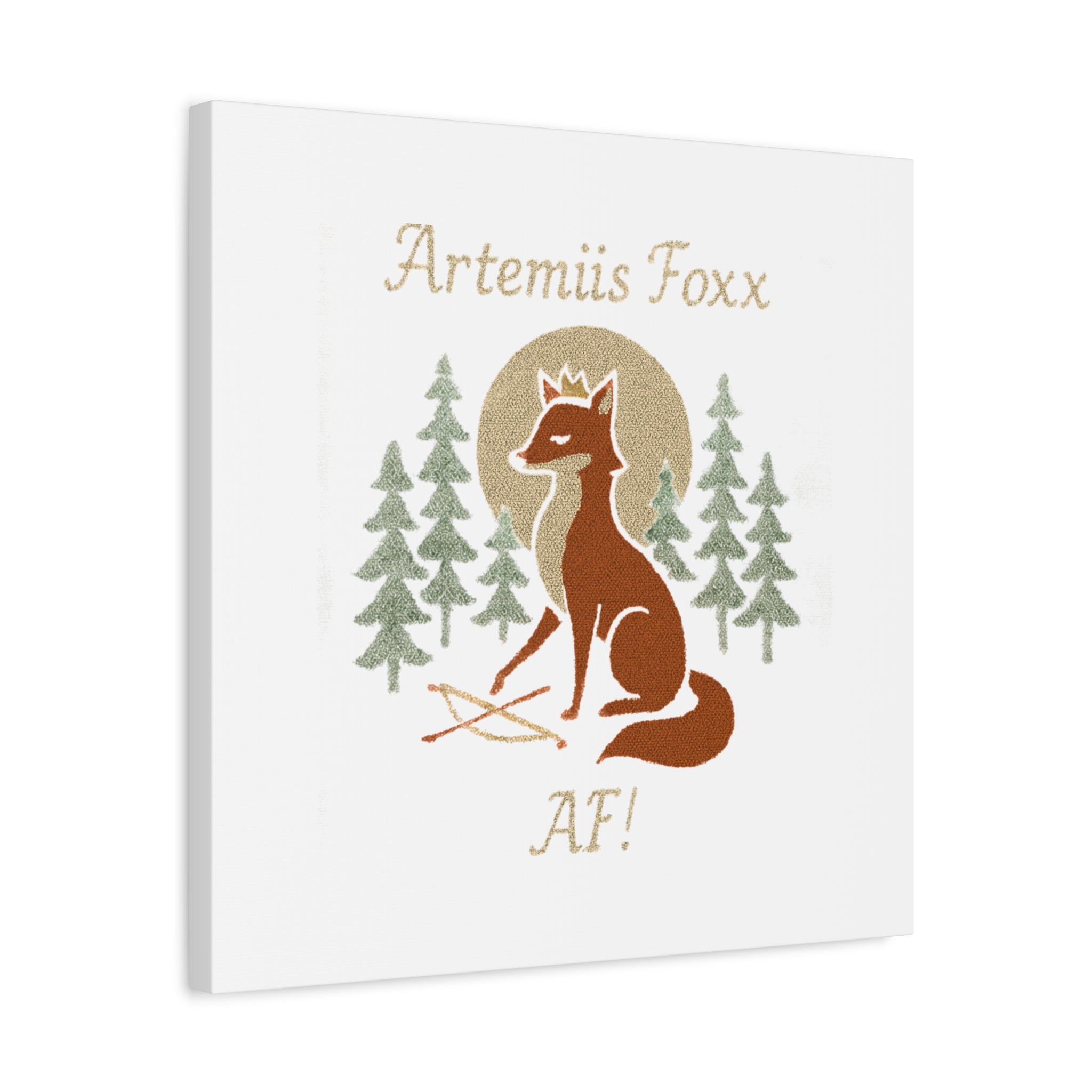 Artemiis Foxx crown fox illustration Matte Canvas