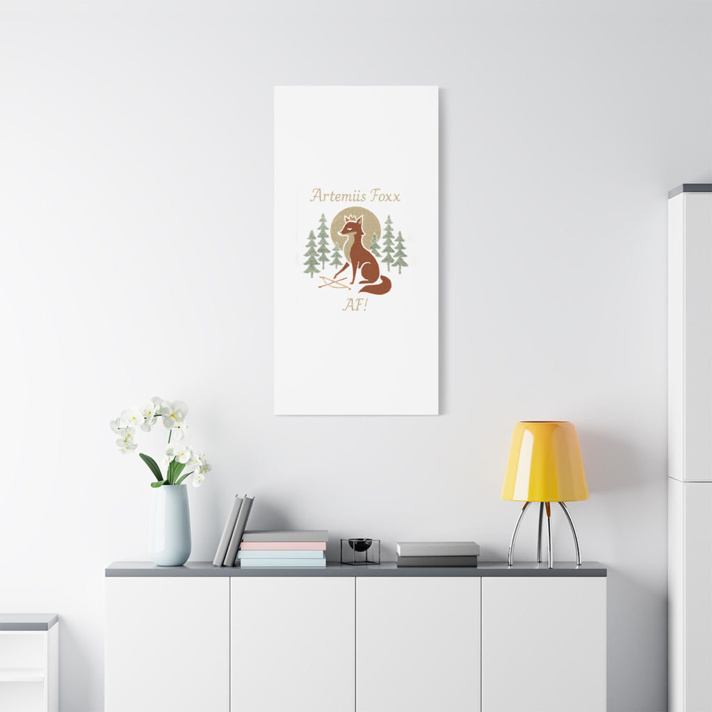 Artemiis Foxx crown fox illustration Matte Canvas