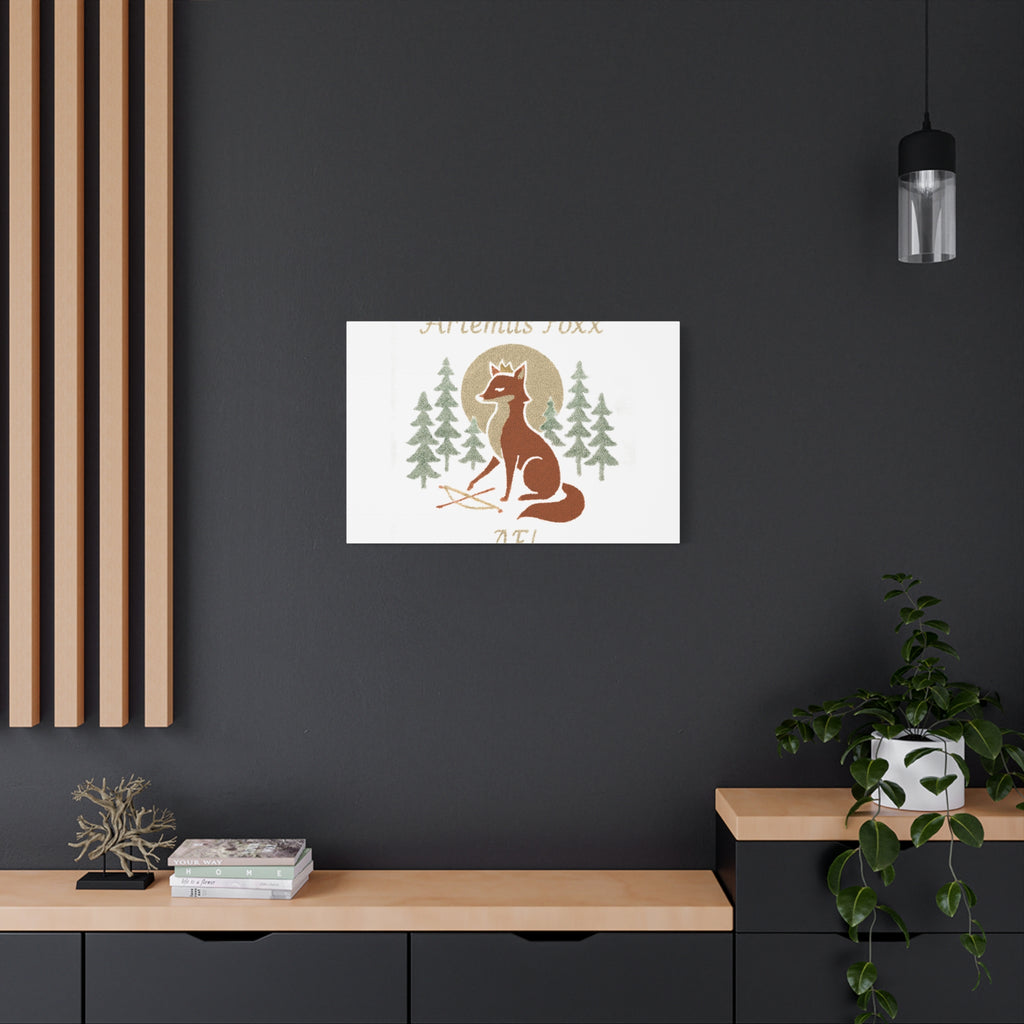Artemiis Foxx crown fox illustration Matte Canvas