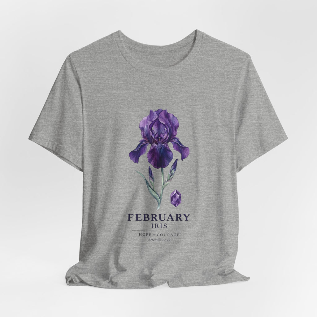 February Iris Tee | Birth Flower Botanical Shirt, Birth Month Floral