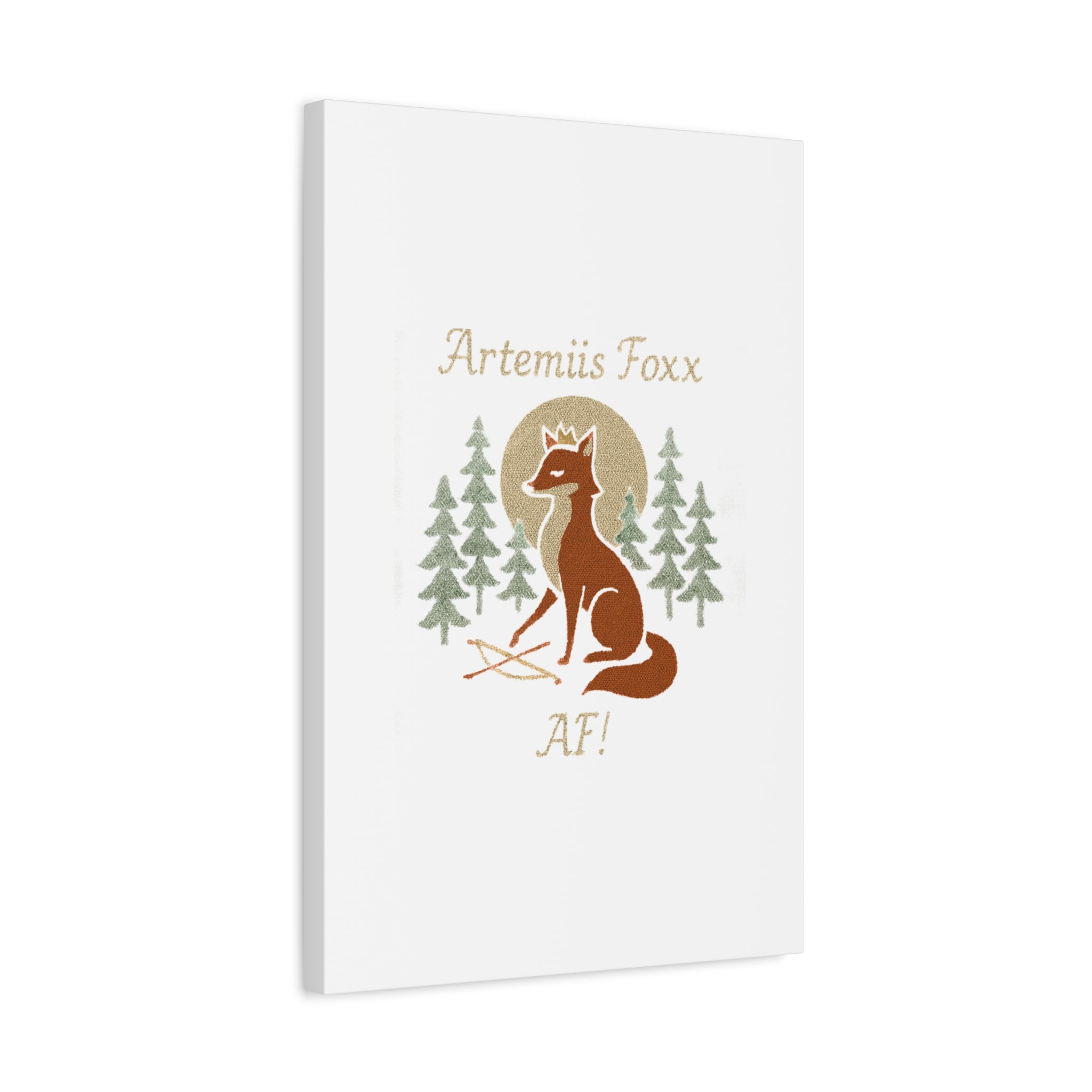 Artemiis Foxx crown fox illustration Matte Canvas